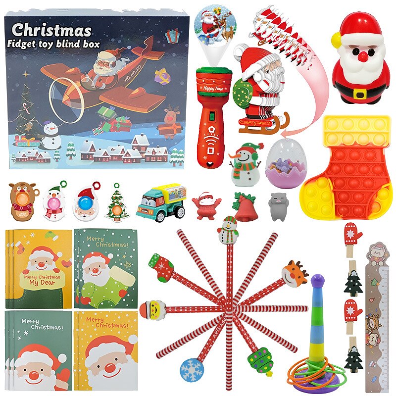 Christmas Advent Calendar Blind Box,Christmas Blind Box Children's Party Gift Decompression DIY Hand Tear Countdown Calendar Blind Box Christmas Toys for Christmas Gifts 2025 - $23.99 –P6