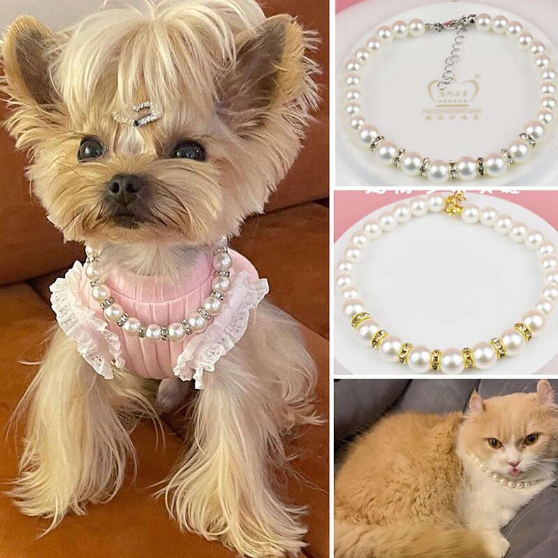Silicone Beaded Dog Collar 'Pearl Dream' – Barking Happy Shop