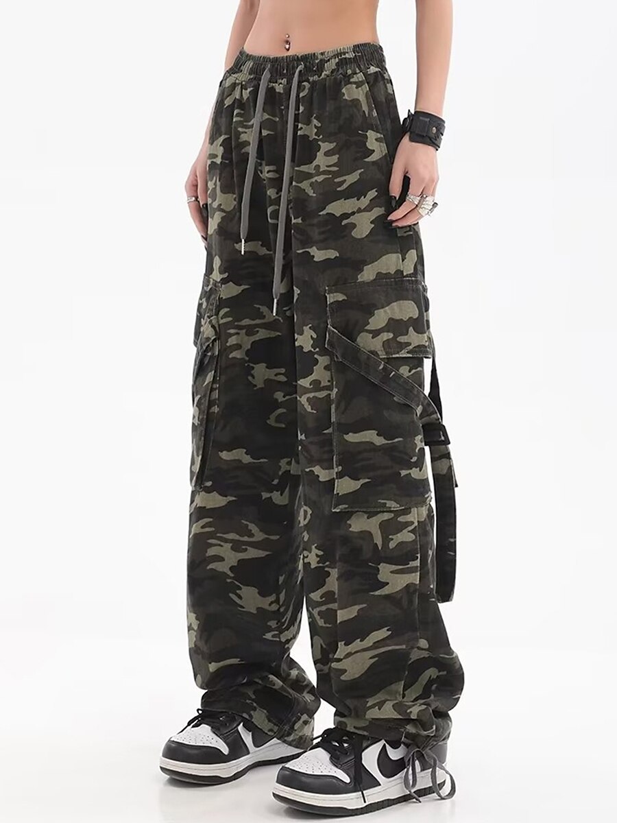 Women‘s Cargo Camo Camouflage Pants Pants Trousers Full Length Fashion Streetwear Street Daily Grey Green M L Fall Winter 2023 - US $32.99 –P14