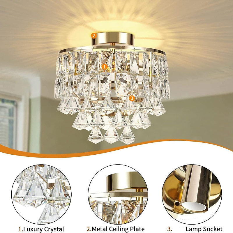 3-Light 30 cm Kruhový / kulatý design Stropní světla Kov Umělecký styl Formální styl Moderní styl umělecké Moderní 110-120V 220-240V 2026 - $136.99 –P3