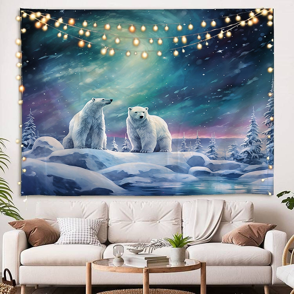 jegesmedve függő gobelin fal művészet nagy kárpit falfestmény dekor fénykép háttér takaró függöny otthon hálószoba nappali dekoráció 2026 - $14.99 –P2