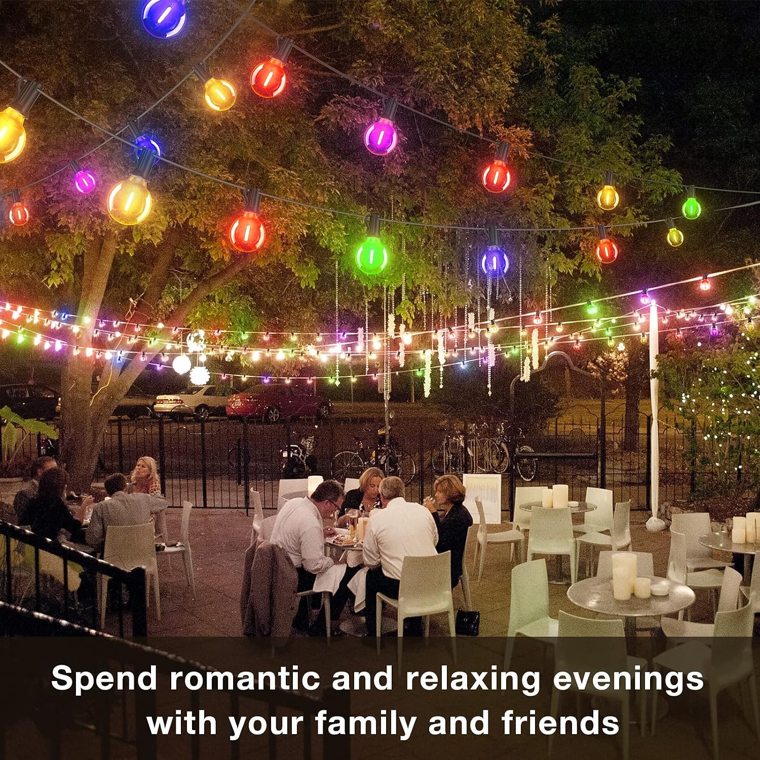 buitenlichtslingers 296ft terrasverlichting met 90 g40 onbreekbare led-lampen (2 reserve) waterdichte hangende lichtsnoeren voor buiten achtertuin veranda dek feesttuin 2026 - $199.99 –P10
