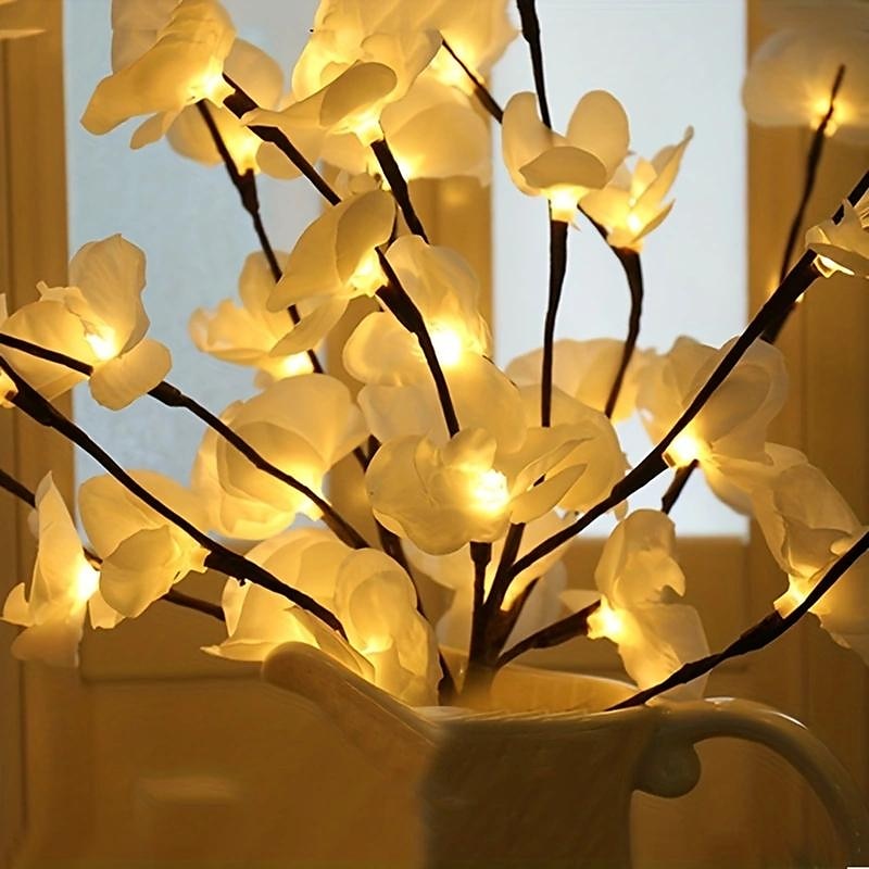 1 branche de saule blanc à 20 LED - Parfait pour la maison, le jardin, les mariages, Noël et la décoration de vacances - Sans pile. de 2025 ? $12.49 –P6