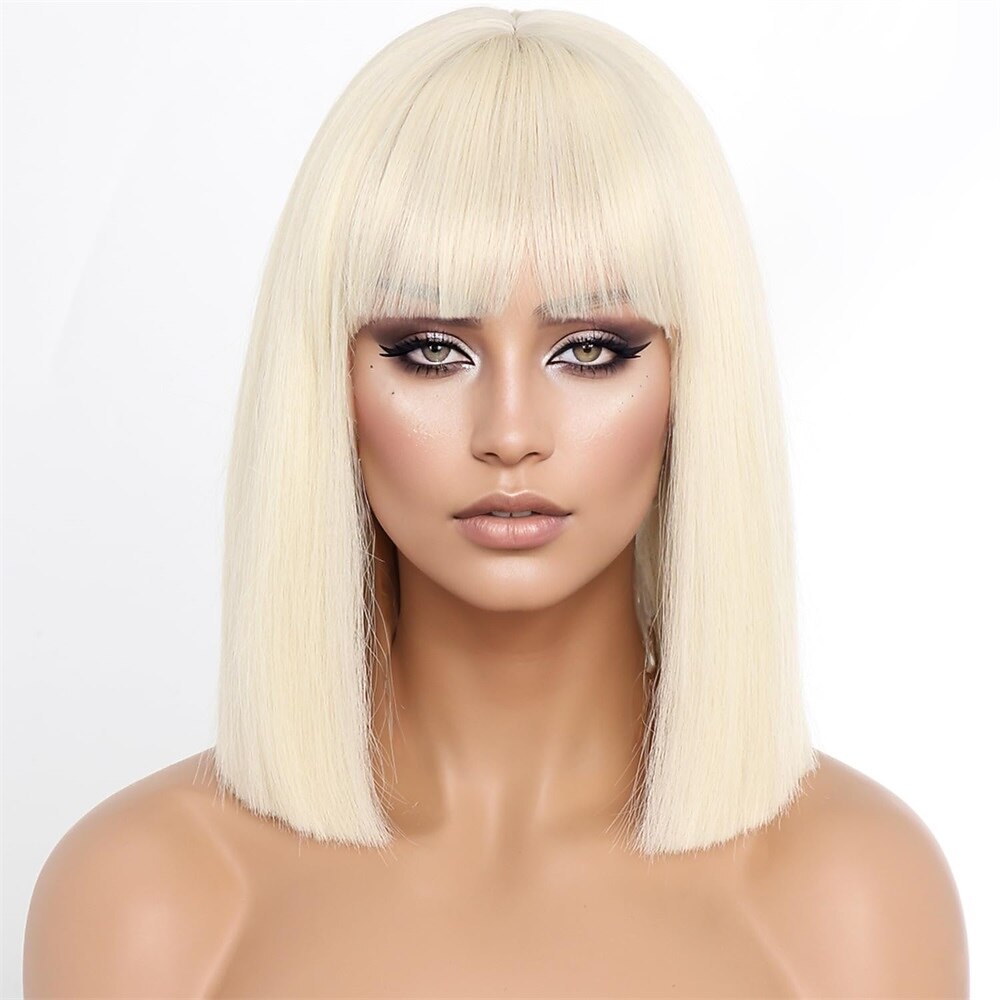 Peluca de carnaval 2026 Rubio Negro Marrón Recto Bob Corta Peluca sintética para festival Carnaval Desfile Cabello para disfraz de cosplay para Mujer 2026 - $24.99 –P2