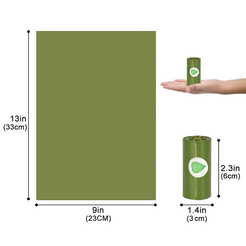 1 stk kjæledyr søppelposer maisstivelse biologisk nedbrytbare hundegjødselposer komposterbar fekal oppsamlingspose dispenser 2025 - $11.01 –P4