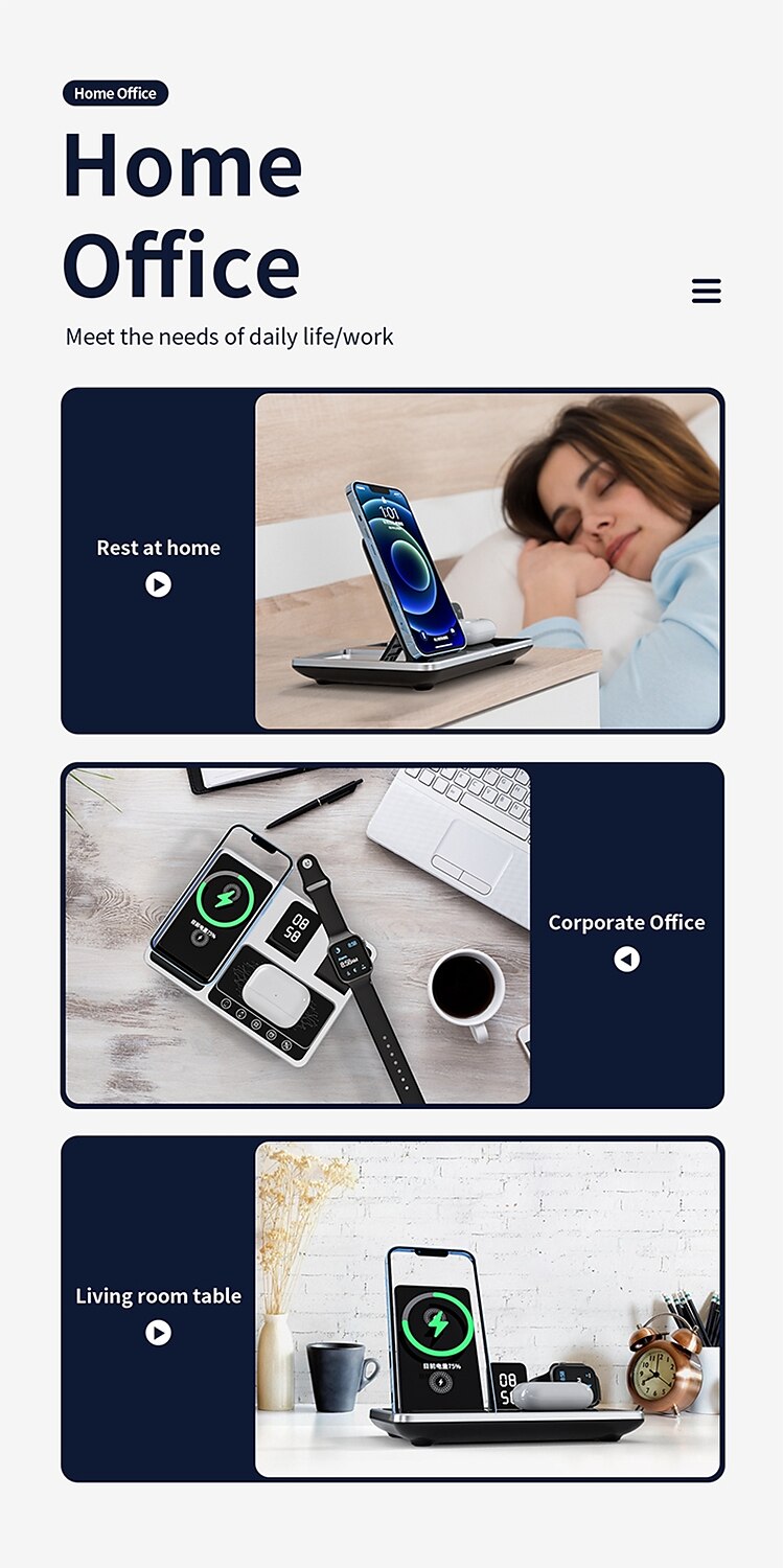 Wireless Charger 30W Output Power Wireless Charging Station Foldable Charging Station CE Certified Fast Wireless Charging MagSafe 4 in 1 For Compatible with any wireless charging enabled devices 2025 - $65.99 –P12