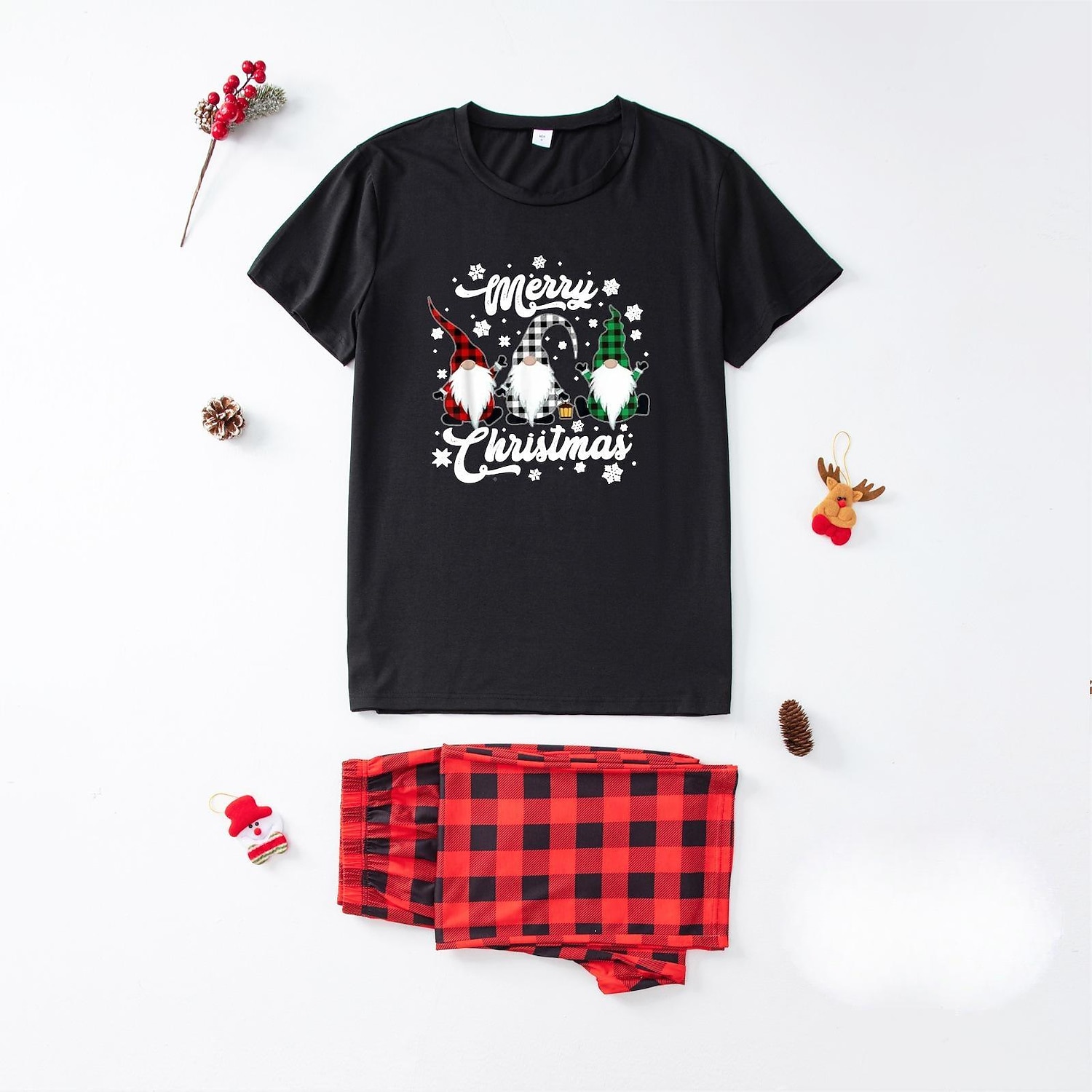 Family Christmas Family Pajamas Pajamas Graphic Plaid Pajamas Cute Christmas Pajamas School Print Colorblock Black White Long Sleeve Mommy And Me Outfits Active Matching Outfits 2026 - $16.49 –P12