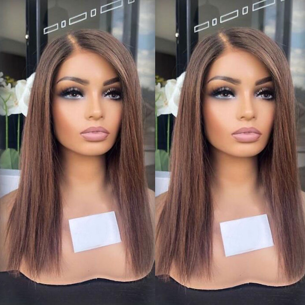 Capelli umani di Remy 13x4 Pizzo Frontale Parrucca Taglio scalato Brasiliano Diritto serico Multicolore Parrucca 130% 150% Densità dei capelli con i capelli del bambino Capelli schiariti 100% Vergine del 2026 a $245.19 –P3