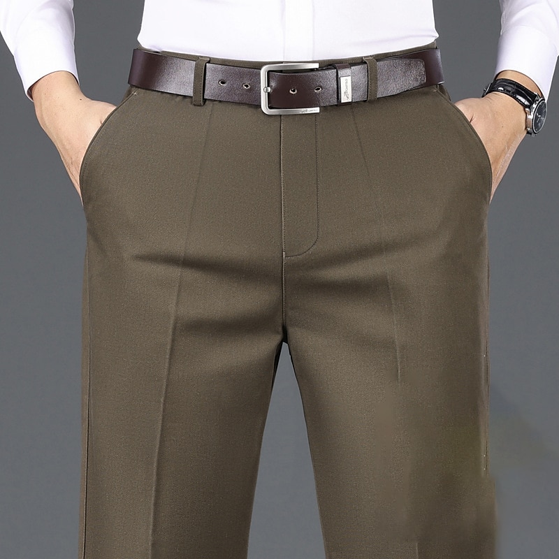 Per uomo Pantaloni Chino Pantaloni chino Tasche Liscio Comfort Traspirante Esterno Giornaliero Per uscire Di tendenza Informale Nero Cachi del 2025 a $32.99 –P12