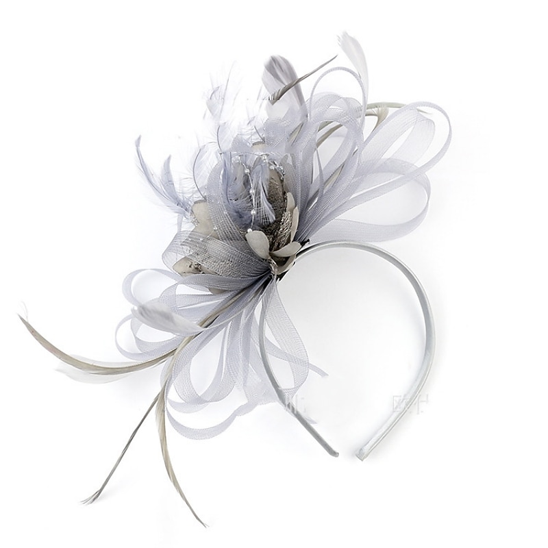 Fascinátory Tyl Kentucky Derby Dostih koktejl Royal Astcot retro Elegantní S Peří Přílba Pokrývky Hlavy 2025 - $12.49 –P2