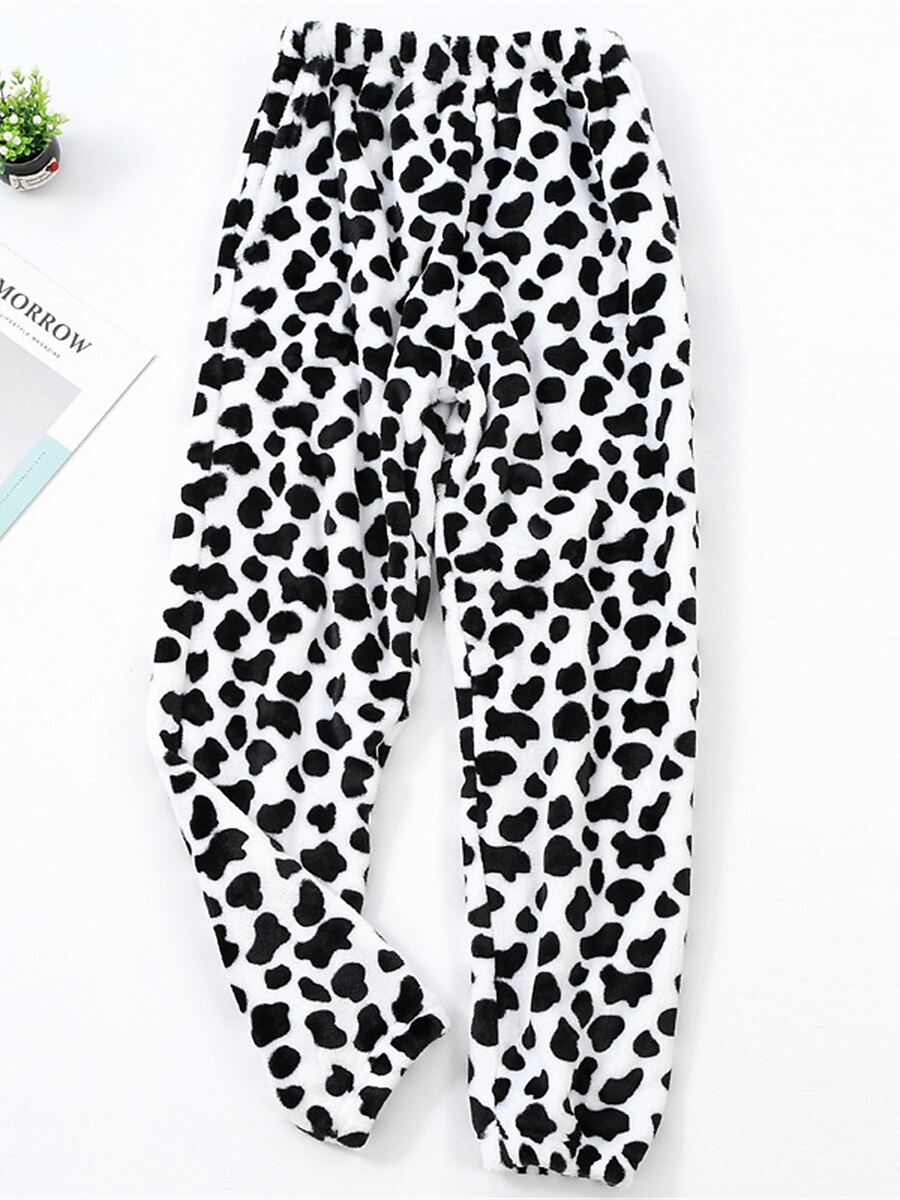 dam loungewear byxor prick enkel plysch fritidshem daglig semester flanell varm andningsbar byxa resår midja höst vinter hem outfits 2025 - $16.99 –P5