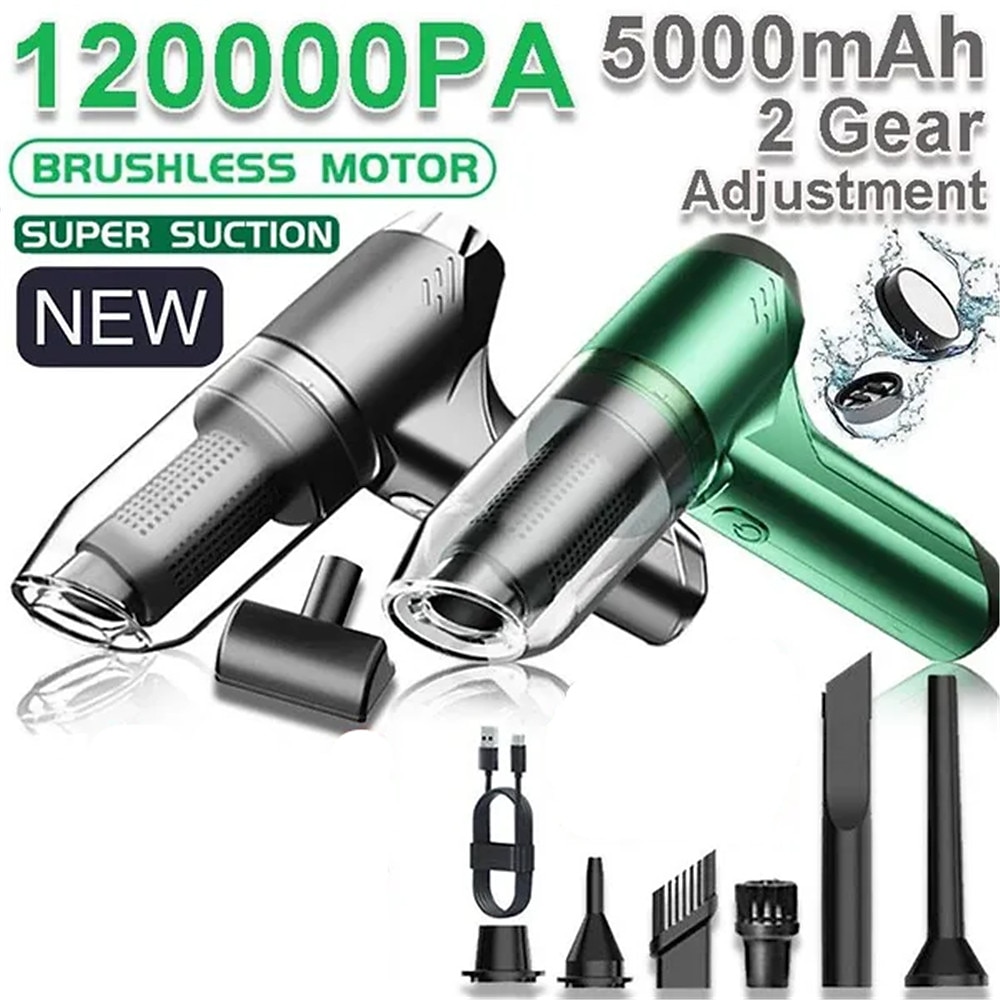 120000PA Wireless Powerful Car Vacuum Cleaner Brushless Motor 2 Gear Power Adjustment Multifunction Cleaning Machine Car Accessories Home Auto Cordless Cleaner Home Appliance for Car Home 2026 - $52.99 –P1