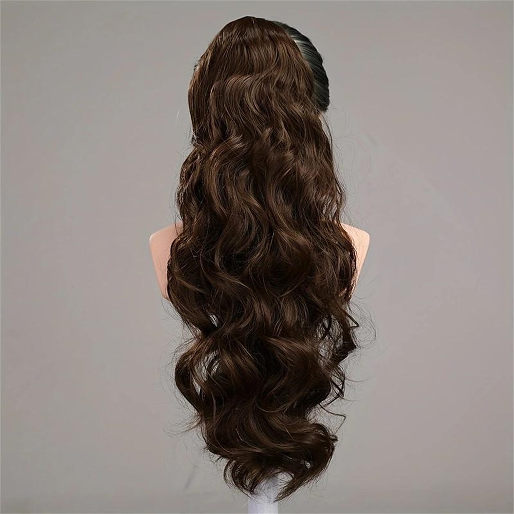 queue de cheval griffe extensions de queue de cheval longues ondulées clip synthétique dans les extensions de cheveux élégant naturel à la recherche d'un usage quotidien de 2025 ? $11.99 –P5