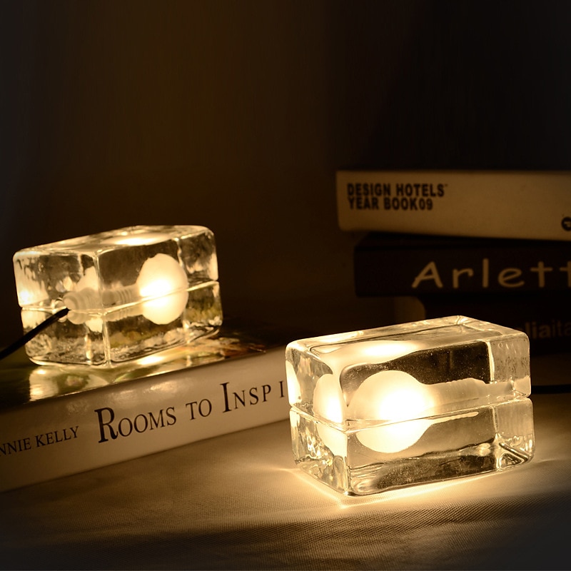 Glass Ice Cube Touch Dimmer Table Lamp Bedside Bedroom Study Office Desk Light Warm White110-240V 2025 - $109.99 –P1