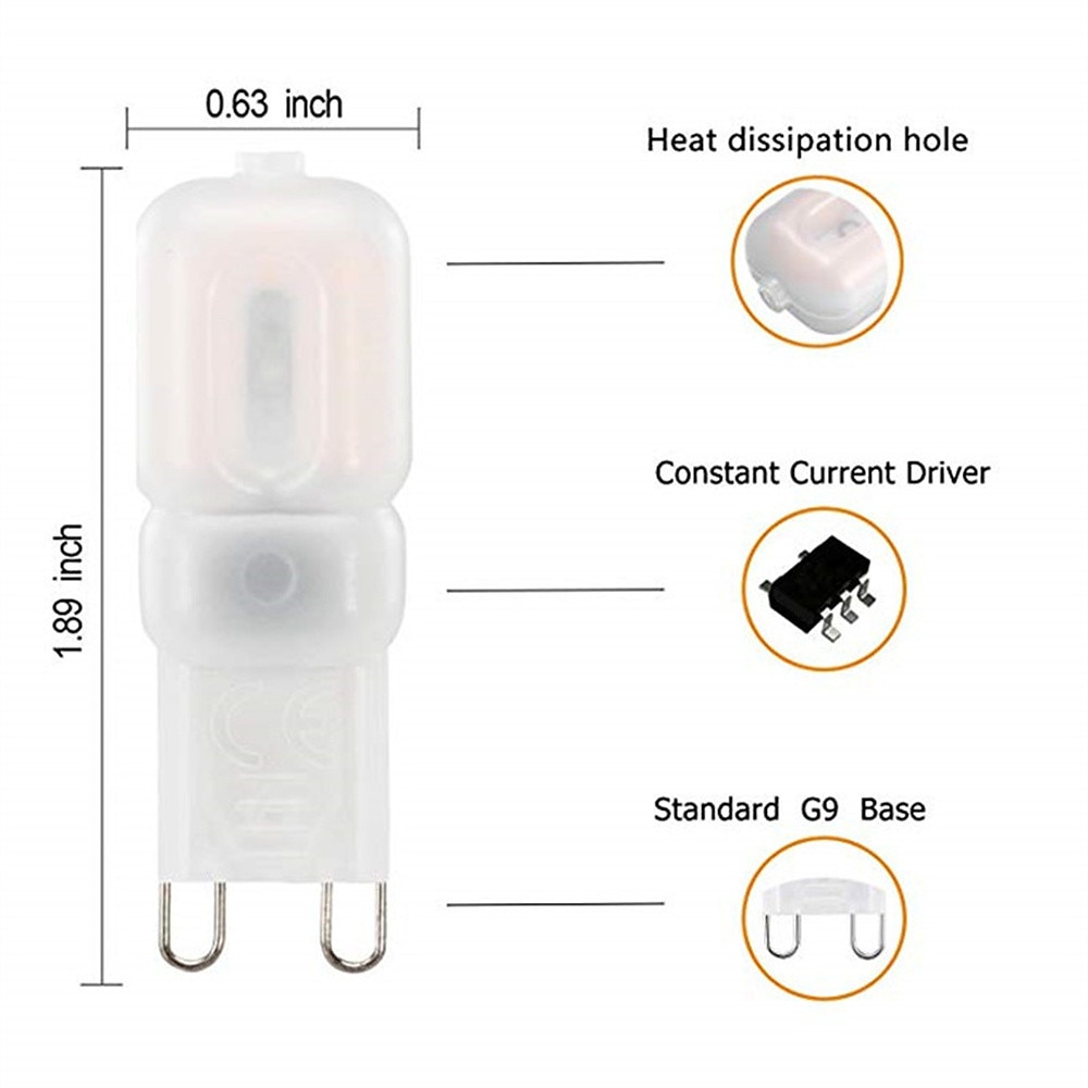 10pcs Dimmable Super Bright G9 LED Light Bulb 3W 220V 2835 Lamp Cold White/Warm White Constant Power Light LED Lighting G9 Bulbs 2025 - $25.99 –P2