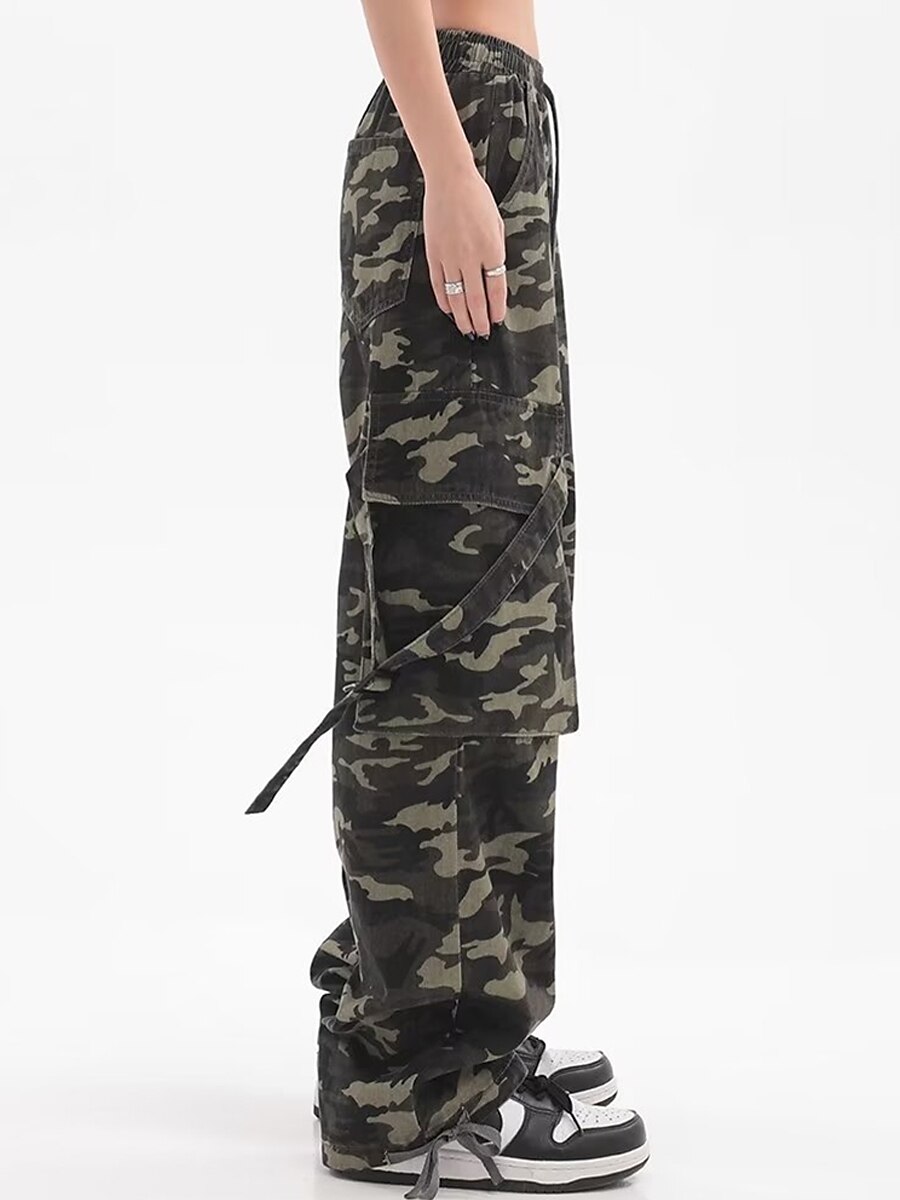 Women‘s Cargo Camo Camouflage Pants Pants Trousers Full Length Fashion Streetwear Street Daily Grey Green M L Fall Winter 2023 - US $32.99 –P16