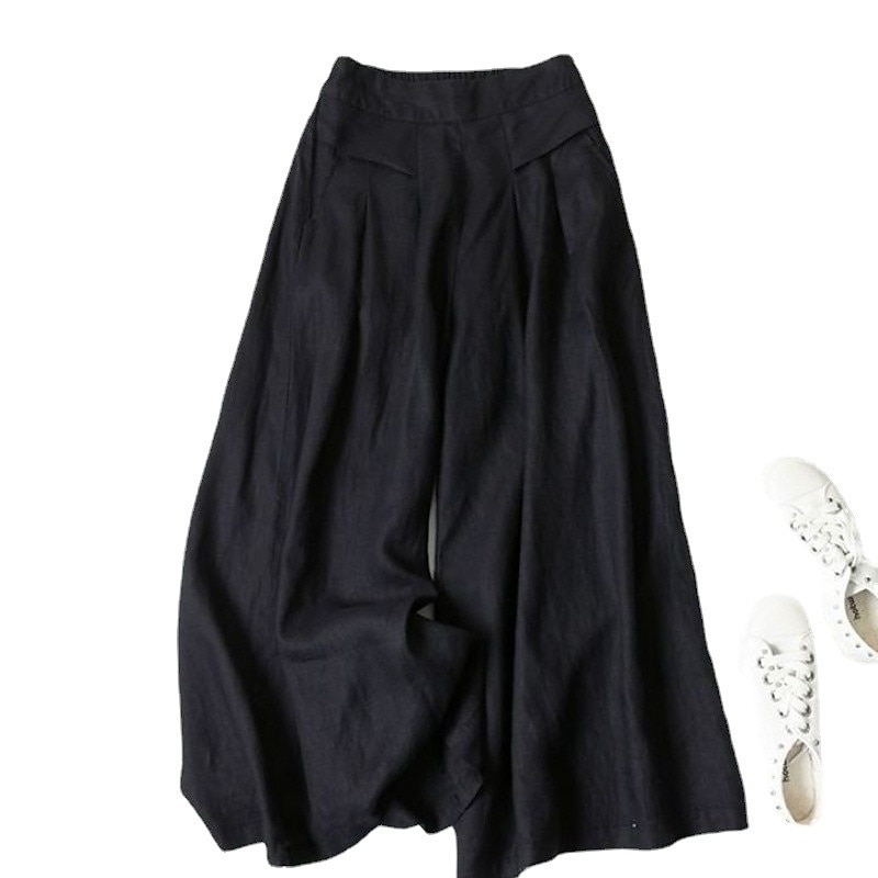 Women's Normal Wide Leg Classic Flowy Full Length Natural Wide Leg Classic Basic Inelastic Causal Daily Wear Black White Yellow Navy Blue Fall Winter Loose Fit 2025 - $24.99 –P4