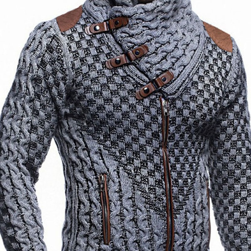 Herren Strickjacke Rollkragenpulli Gerippt Stricken Standard Seitentaschen Capri Glatt Rollkragen Warm-Ups Moderne zeitgenössische Casual Freizeitskleidung Bekleidung Herbst Winter Grau S M L 2025 - $41.99 –P2