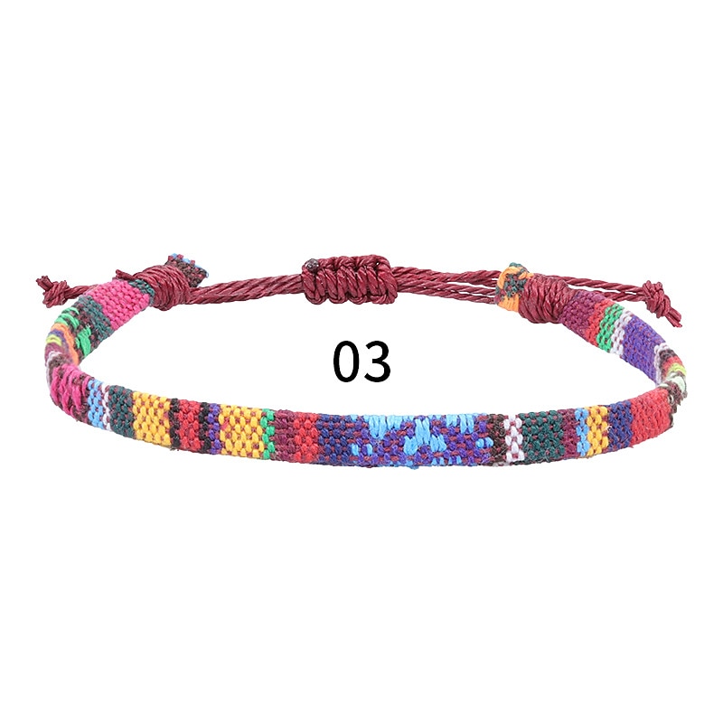 5 pezzi casuali di vendita calda in tessuto di cotone e lino in stile nepalese, catena alla caviglia arcobaleno, corda per caviglia per attività versatile e colorata del 2025 a $14.99 –P8