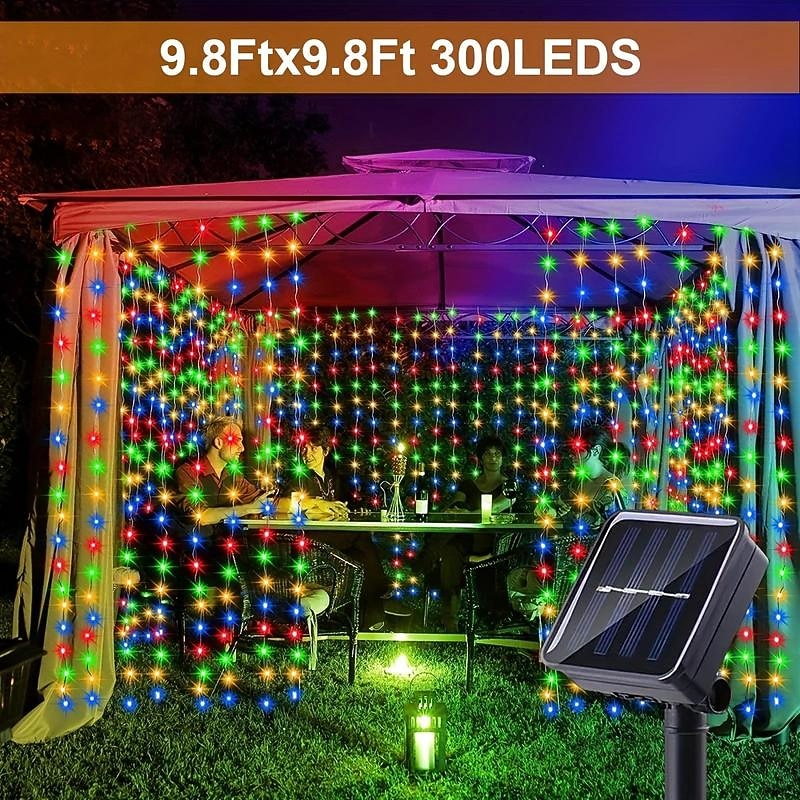 1pc Curtain Light Solar Waterproof Waterfall Fairy Tale Light String, Window Indoor Light for Wedding, Party, Christmas Decorative Light 2026 - $11.99 –P19