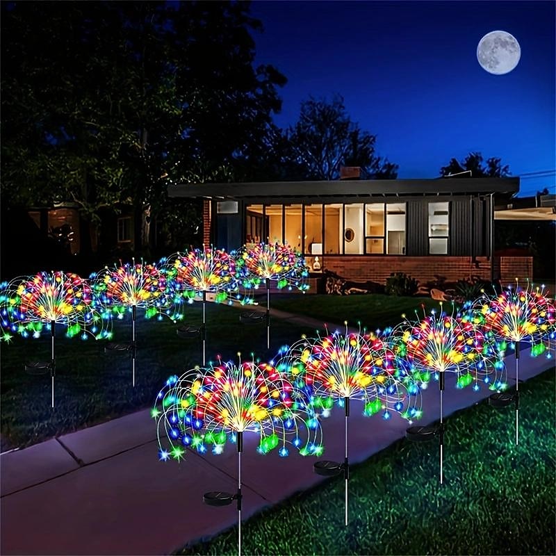 1 buc 3 W Lumini Solare LED Lumini și felinare ale căii Alimentat solar Crăciun decor de nunta Alb Cald Alb Rece Albastru 5 V 200/150/120/90 LED-uri de margele 2025 - $8.99 –P2