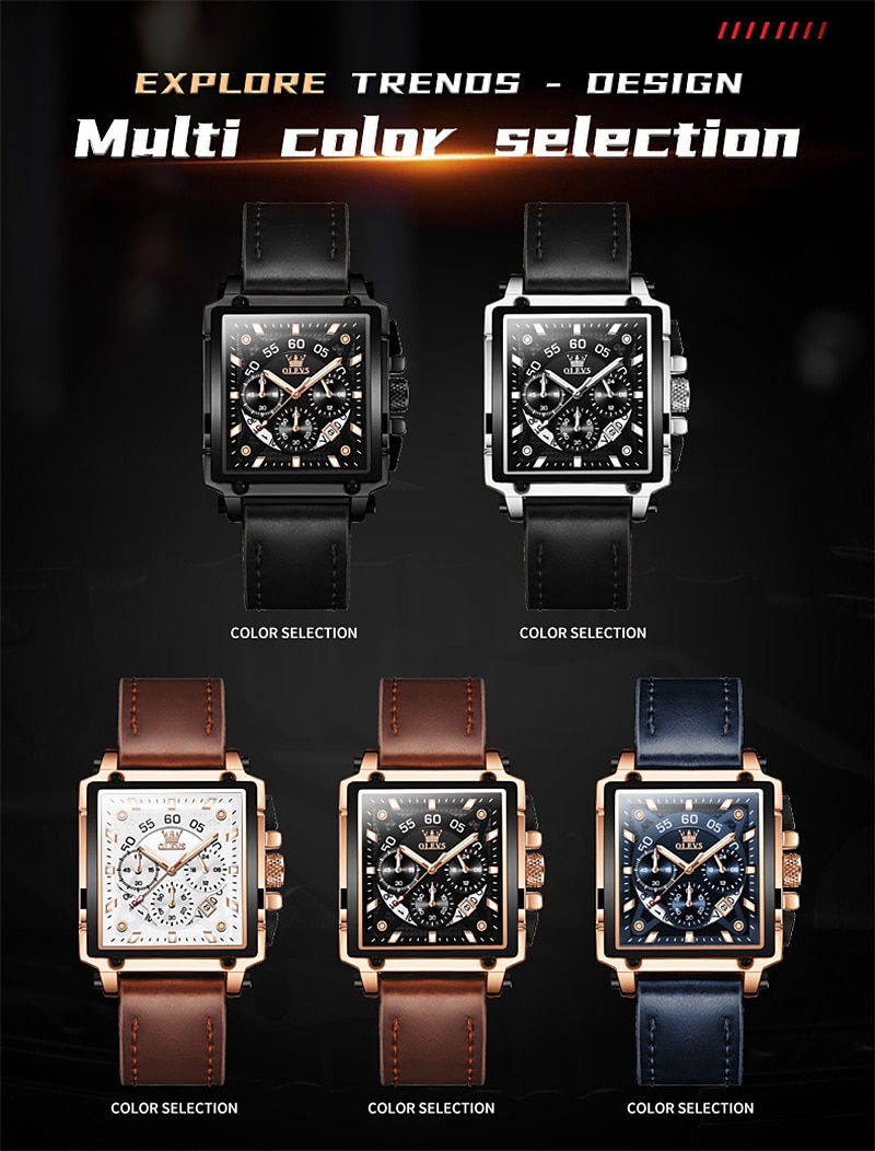 New Olevs Brand Men'S Watches Decorative Calendar Luminous Chronograph Large Dial Quartz Watch Students Casual Men'S Waterproof Wristwatch 2025 - $43.99 –P6
