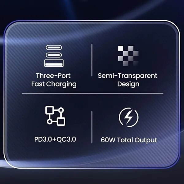 2025年 60 ワットデュアルポートベルトタイプ c ライン透明車の充電器には 1 メートルのタイプ c データワイヤー pd3.0 qc3.0 急速充電 iphone サムスン ファーウェイ xiaomi 携帯電話車に必要な充電器が付属しています  コレクション – $36.99 –P13