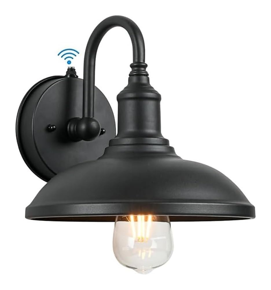 lampada da esterno per fienile con sensore dal tramonto all'alba applique da parete per esterni da 12,3 pollici lampada per montaggio a parete per fattoria lampada esterna a collo di cigno lanterna da del 2025 a $116.99 –P6