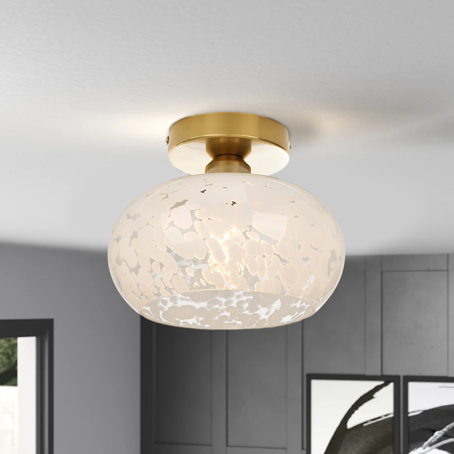 plafoniera in vetro semi-incasso plafoniera per camera da letto soggiorno corridoio cucina, moderna lampada a tamburo vicino al soffitto 110-240v del 2026 a $115.99 –P8