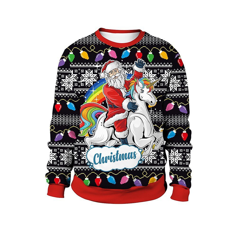 Papá Noel Sudadera Pullover Sudadera navideña divertida Impresión 3D Estampado 3D Bolsillo delantero Gráfico Para Pareja Hombre Mujer Adulto Navidad Carnaval Mascarada Impresión 3D Fiesta 2025 - $26.99 –P3