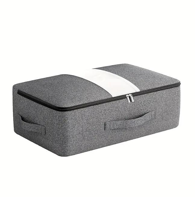 Saco de armazenamento de fundo de cama, saco de armazenamento de colcha de roupas com janela transparente, saco organizador de guarda-roupa dobrável de grande capacidade de 2025 por $11.49 -P9