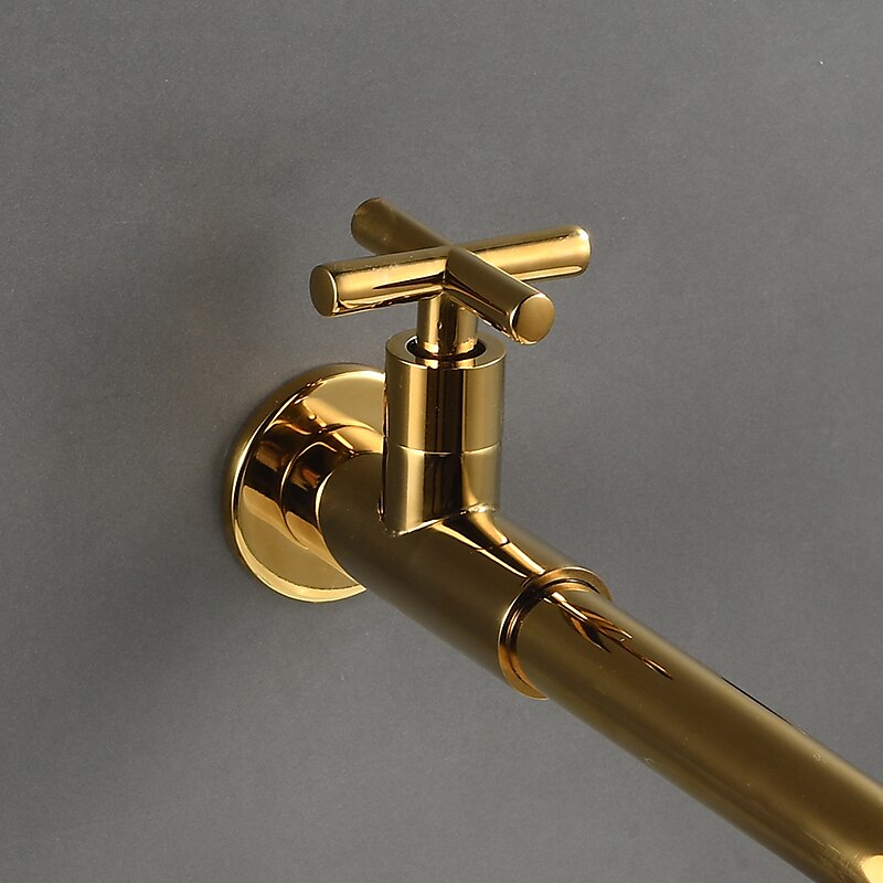 Wall Mounted Bathroom Sink Faucet, Brass Constructed Single Handle One Hole Long Reversible Spout Bath Mixer Taps for Bathroom Sink Tall Vessel in Black Chrome Antique Brass Silver 2025 - $77.99 –P2
