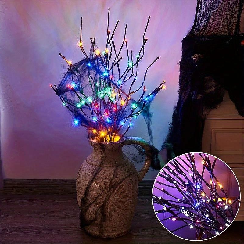 1pc 20 LED branche de saule colorée, lumière de décoration de bouquet de fleurs, remplissage de vase à pieds hauts, branche de saule, fête des mères, noël, fête de mariage, guirlande lumineuse de de 2025 ? $10.49 –P10