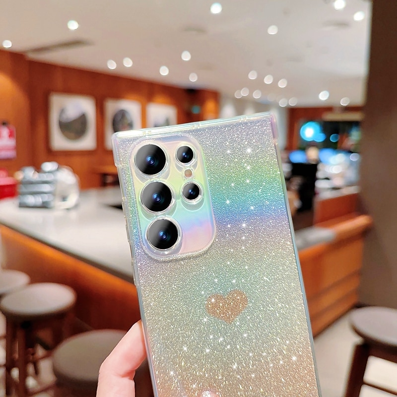 Phone Case For Samsung Galaxy S24 S23 Ultra Plus S23 S22 S21 Plus Ultra S21 FE A14 A34 A54 A53 A33 Back Cover Transparent Bling Glitter Shiny Shockproof TPU 2025 - $15.99 –P6