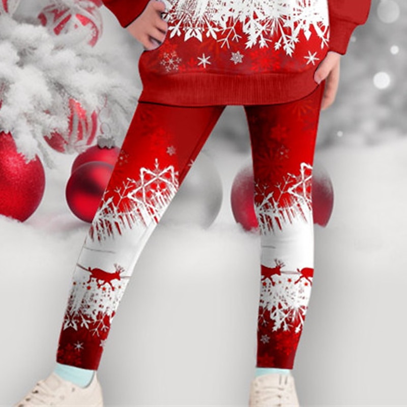 Девочки 3D Каждый В снежинку Рождественские наборы Комплект из толстовки и леггинсов Набор Длинный рукав 3D печать Осень Зима Активный Мода Повседневные Дети 3-12 лет Вырез под горло 2025 - $20.99 –P4