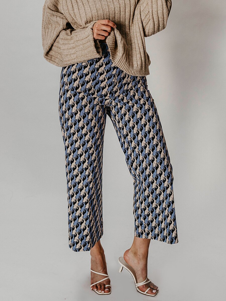 Cotton High Waist Cropped Pants 2026 - E£6352.83 –P9