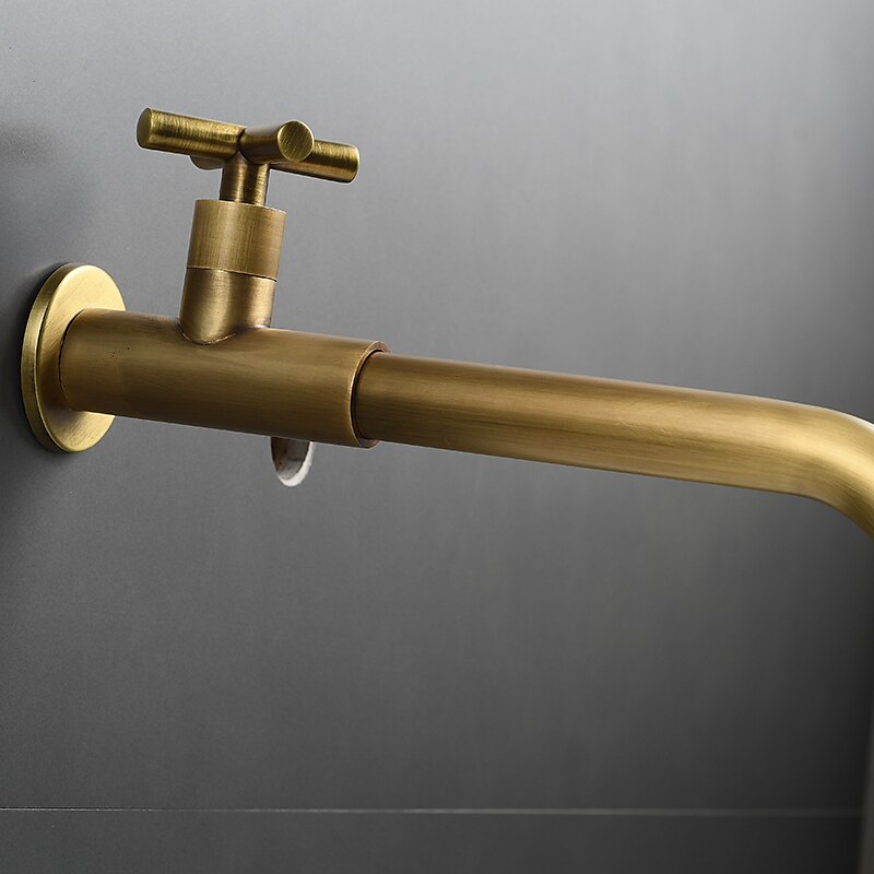 Wall Mounted Bathroom Sink Faucet, Brass Constructed Single Handle One Hole Long Reversible Spout Bath Mixer Taps for Bathroom Sink Tall Vessel in Black Chrome Antique Brass Silver 2025 - $77.99 –P5