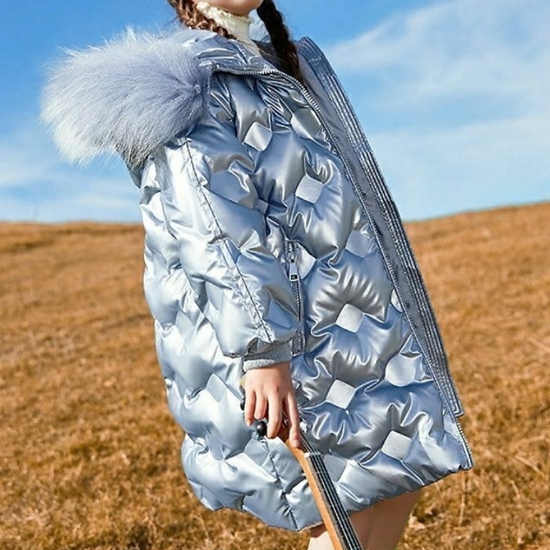 Děti Dívčí Dolů Dětská bunda Puffer Jacket Aktivní Zip Škola Bavlna Kabát Svrchní oděvy 4-13 let Zima Černá Nebeská modř Tmavě zelená 2025 - $43.99 –P7