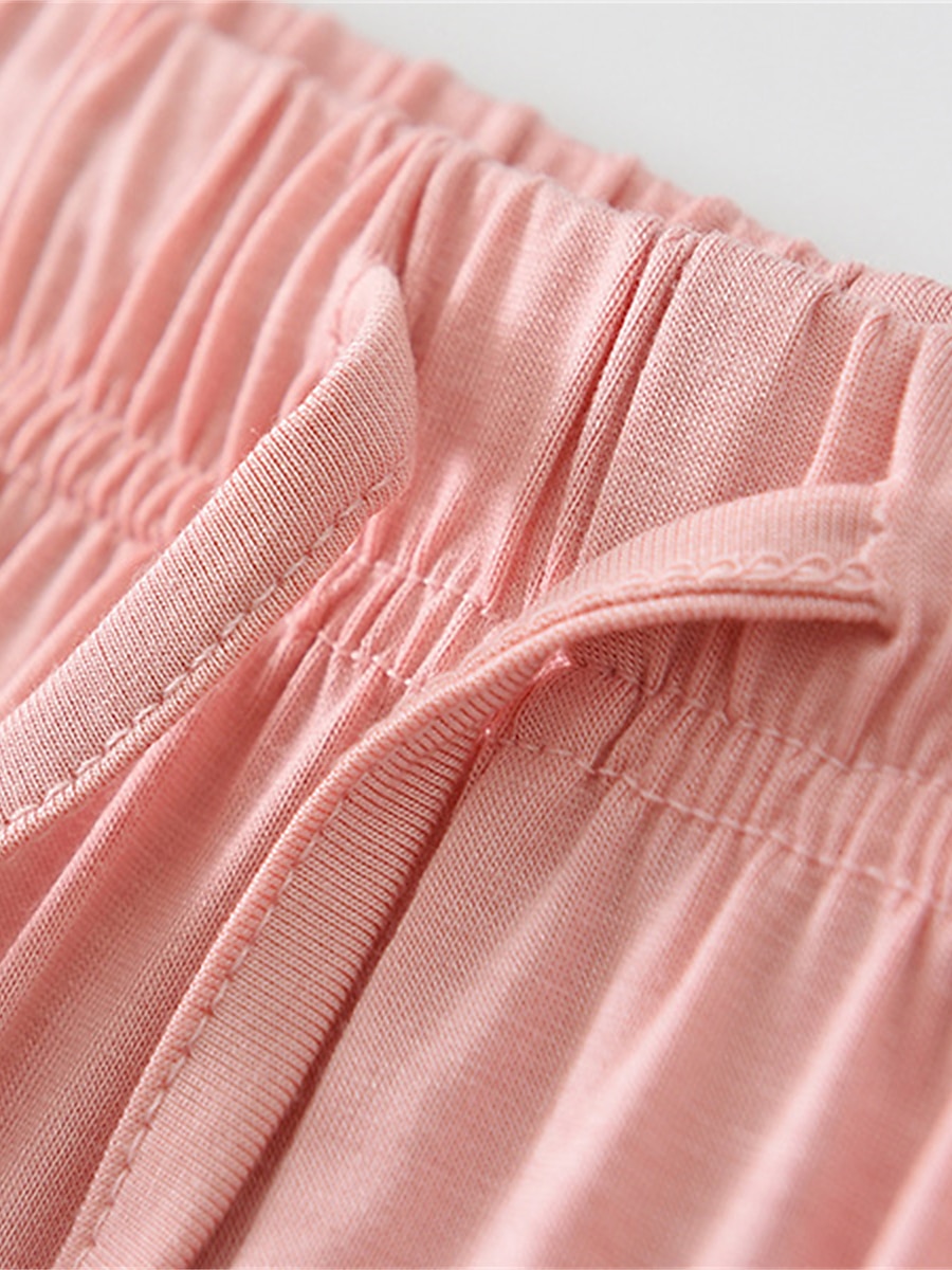 pyjamassett for kvinner ren farge tilfeldig komfort hjemmeseng modal pustende rundhals langermet skjortebukse høst vinter hjemmeantrekk 2025 - $31.99 –P13