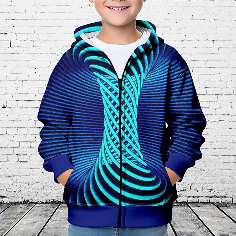 Pojkar 3D Grafisk Huvtröja Kappa Ytterkläder Långärmad 3D-tryck Höst Vinter Mode Streetwear Häftig Polyester Barn 3-12 år Utomhus Ledigt Dagligen Normal 2025 - $18.49 –P1