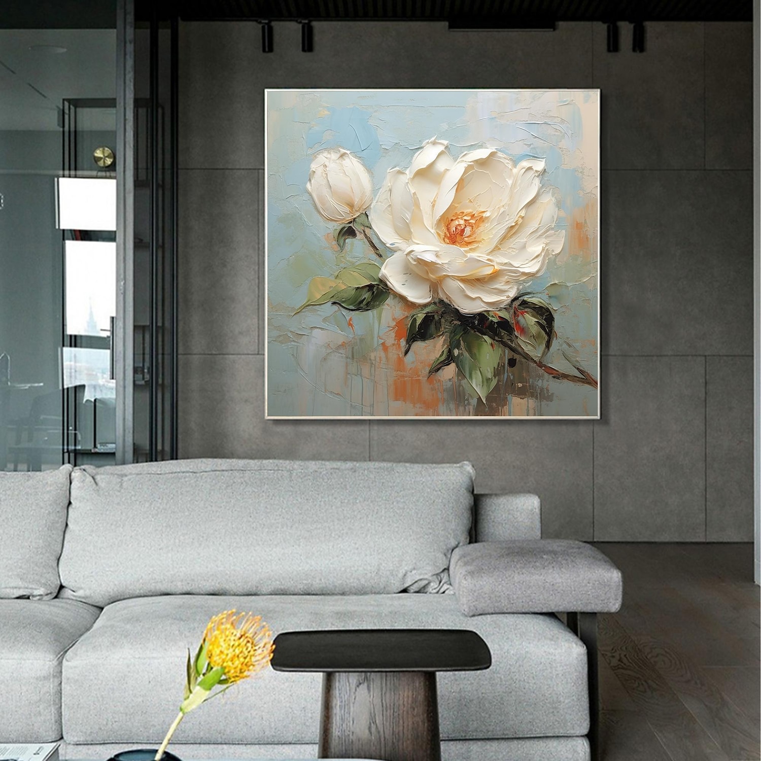 Handgefertigtes Ölgemälde auf Leinwand, Wandkunst-Dekor, originales Blumengemälde in voller Größe für die Inneneinrichtung mit gespanntem Rahmen, ohne Innenrahmen-Gemälde 2025 - $170.99 –P1