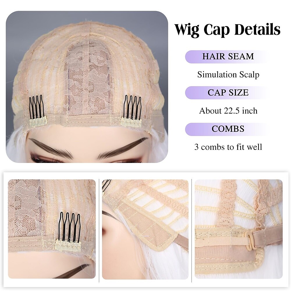Fancy Hair Long White Wigs for Women White Long Curly Wavy Wig Middle Part Synthetic Wig White Wig for Daily Halloween Cosplay 24 Inches 2025 - $27.99 –P6