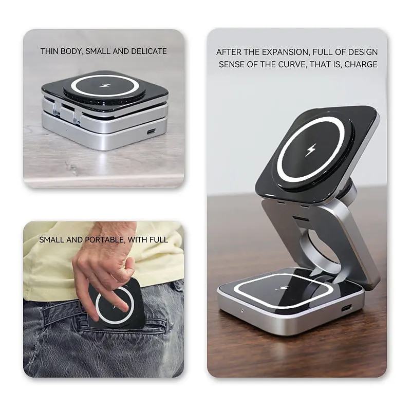 3 In 1 Foldable Wireless Charger Stand Dock Magnetic Fast Charging Station for IOS Watch 8 7 Portable Stand for IPhone 14 13 2025 - $57.99 –P4