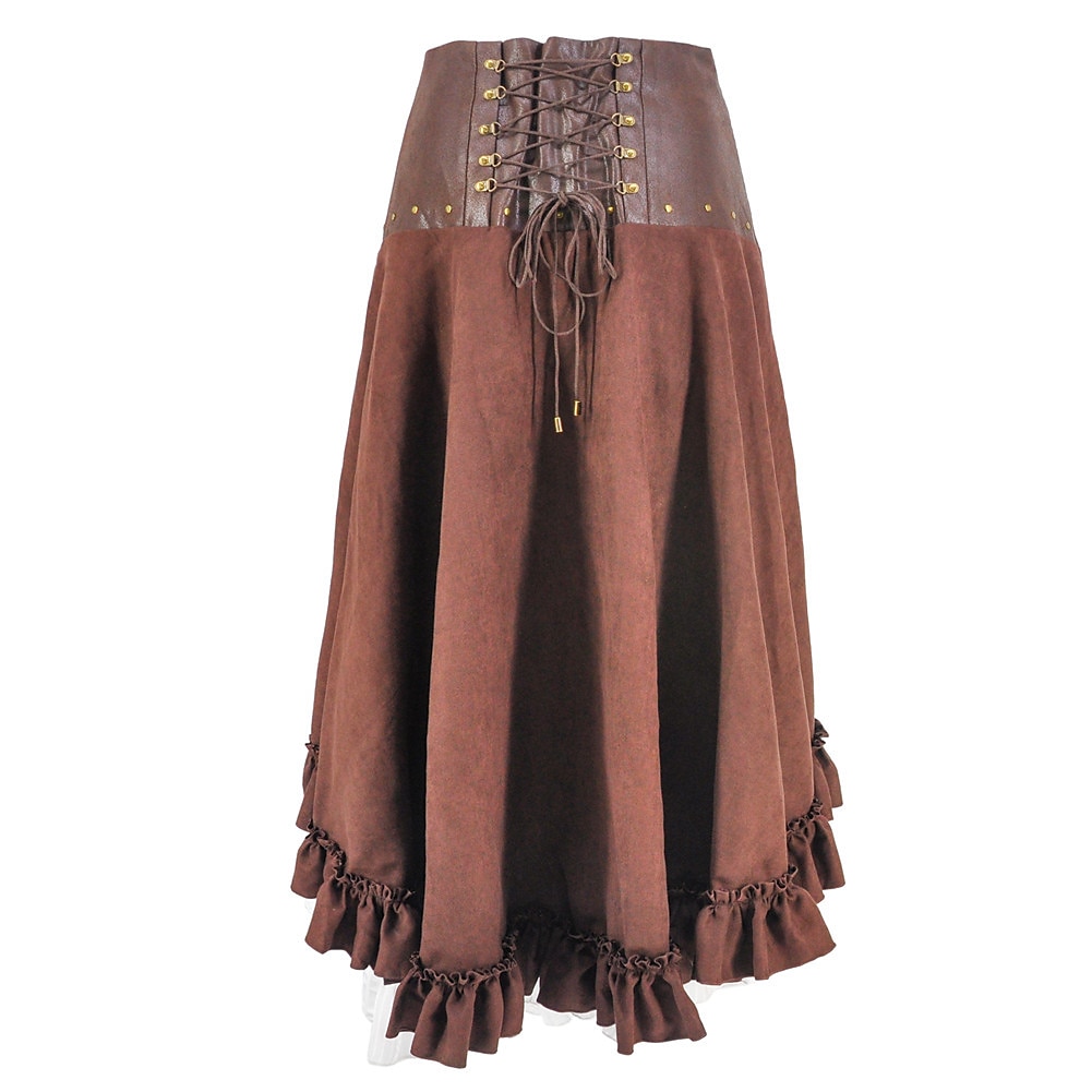 Retró Punk és gótika Középkori Szoknya Ren Faire Gót lány Fodros Női Kalóz Fantasy Steampunk Álarcos mulatság Alkalmi / Napi Felnőttek Szoknyák 2025 - $60.99 –P6