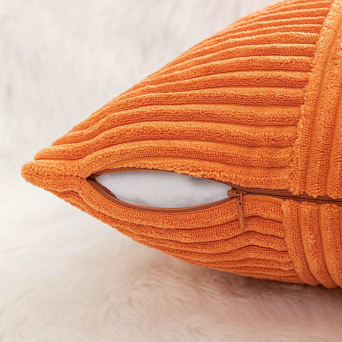 cordfløyel dekorative kasteputer ensfarget blå salvie grønn brent oransje putetrekk trekk til puter puteputer til sofa sofa bek 2025 - $12.99 -P5