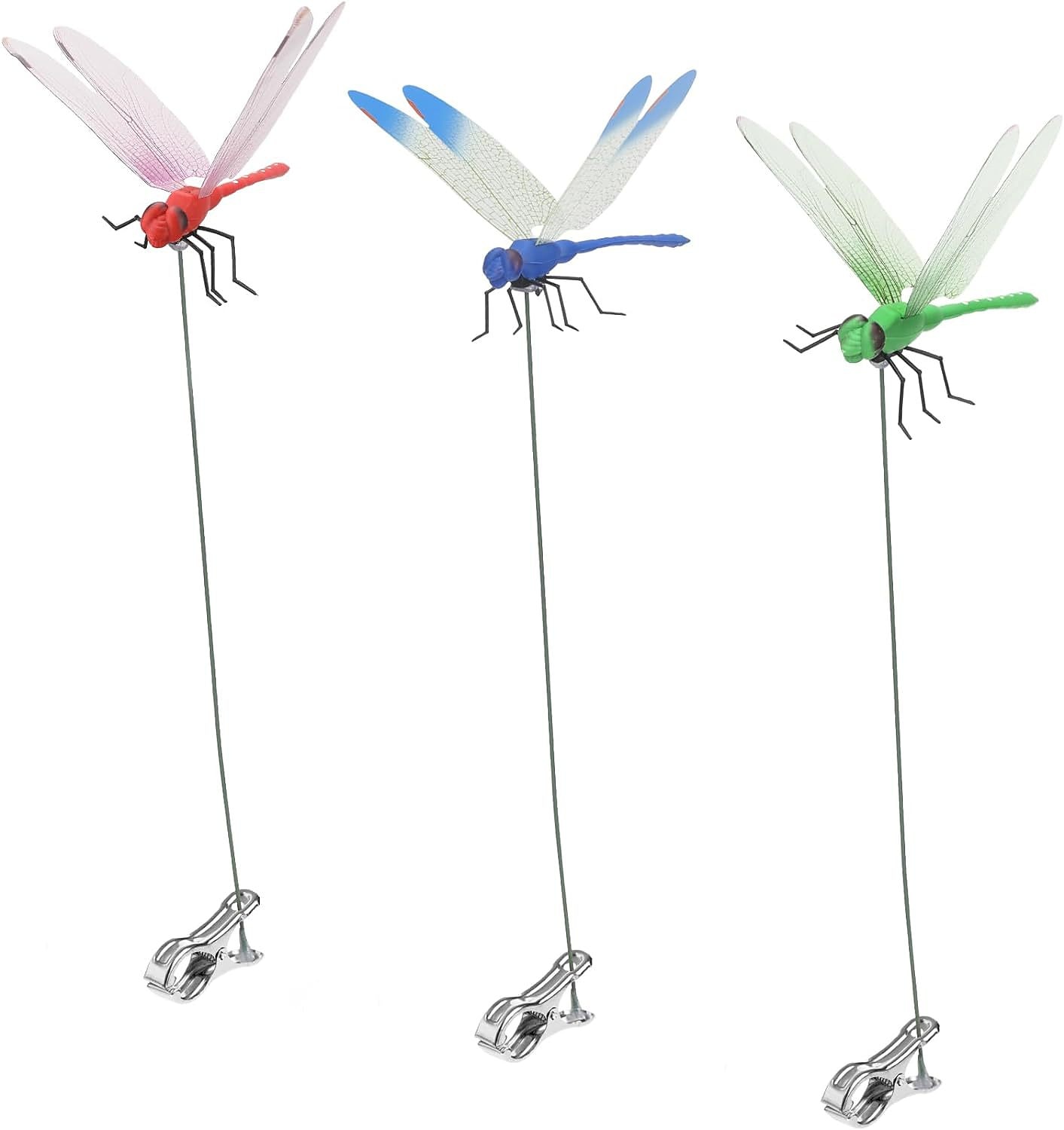 3 Stück Libellen-Gartenstecker, Kunststoff-Hofschild mit Pfahl für Gartendekoration, Halloween-Dekor, Herbstdekoration, Erntedankfest, Weihnachtsgeschenk 2025 - $7.99 –P1