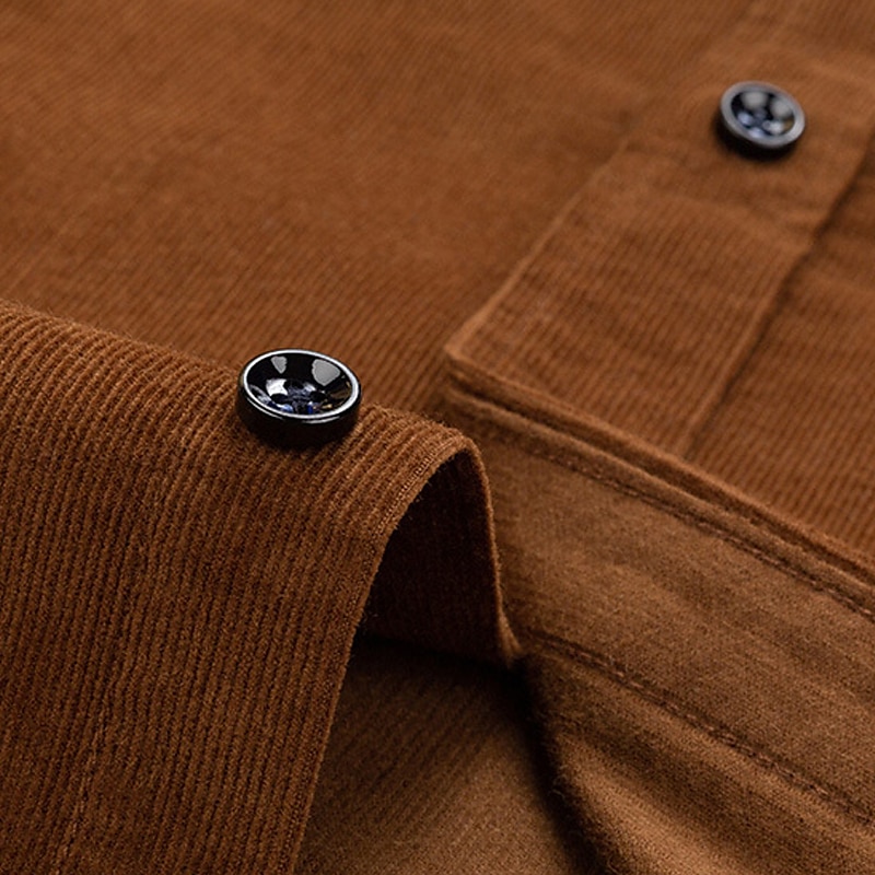 Men's Shirt Corduroy Shirt Shirt Jacket Overshirt Plain Outdoor Daily Wear Light Blue Yellow Red Navy Blue Long Sleeve Lapel Spring &  Fall Clothing Apparel Front Pocket 2025 - $35.99 –P12