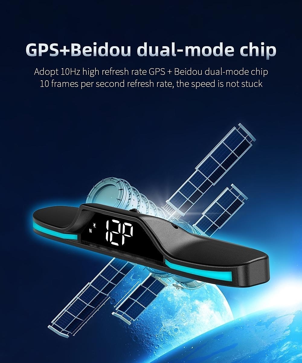 New Digital LED Speedometer Universal GPS/Beidou Car HUD Head Up Display Overspeed Alarm Free Switching of 5 Breathing Lights 2025 - $75.99 –P8