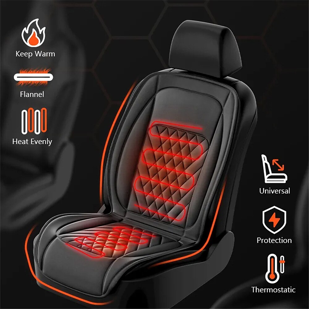 12/24V Heated Car Seat Cover, Universal Car Seat Heater, 30s Fast Heating, Winter Cushion, Back Warmer Pads 2025 - $61.99 –P1