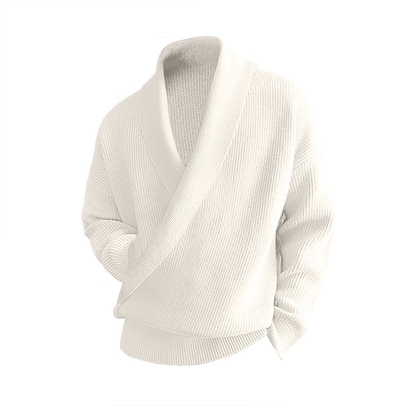 Herren Pullover Strickpullover Gerippt Stricken Standard Strick Glatt V Ausschnitt warm halten Moderne zeitgenössische Freizeitskleidung Ausgehen Bekleidung Herbst Winter Schwarz Weiß M L XL 2025 - $38.99 –P2